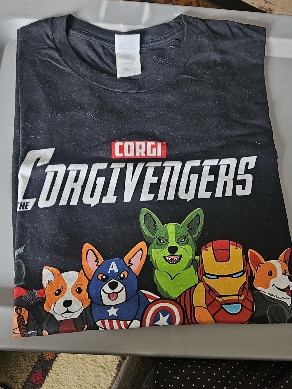 Corgivengers Kids Graphic Tee - Black